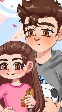 ai character: papá y hija background