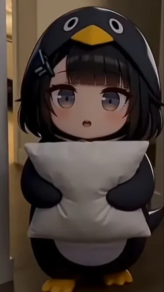 ai character: Gugu gaga penguin background