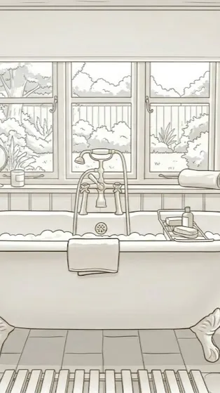 ai character: Bathtub background