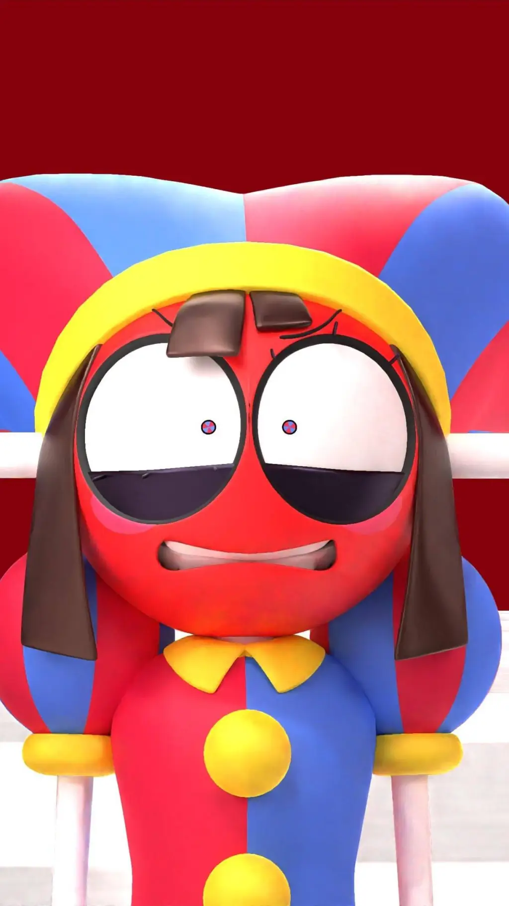 ai character: pomni mad  background