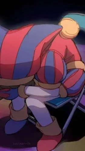 ai character: pomni sad background