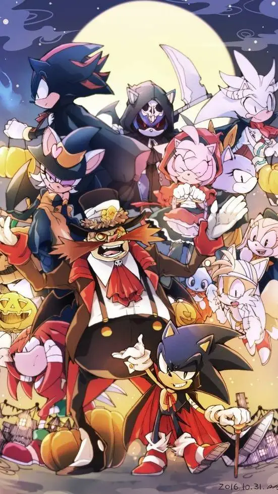 ai character: Sonic(hallowee) background