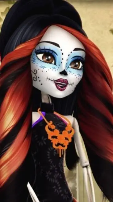 ai character: Skelita Calaveras  background