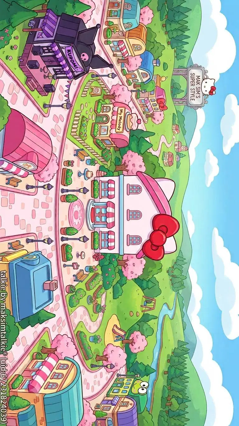 ai character: hellokittysupersty background