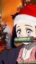 ai character: Navidad con nezuko background
