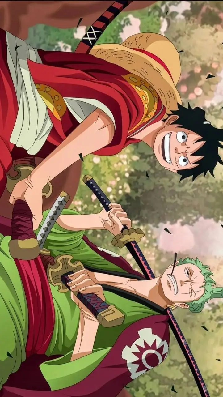 ai character: 🍺Zoro e Luffy🍖 background