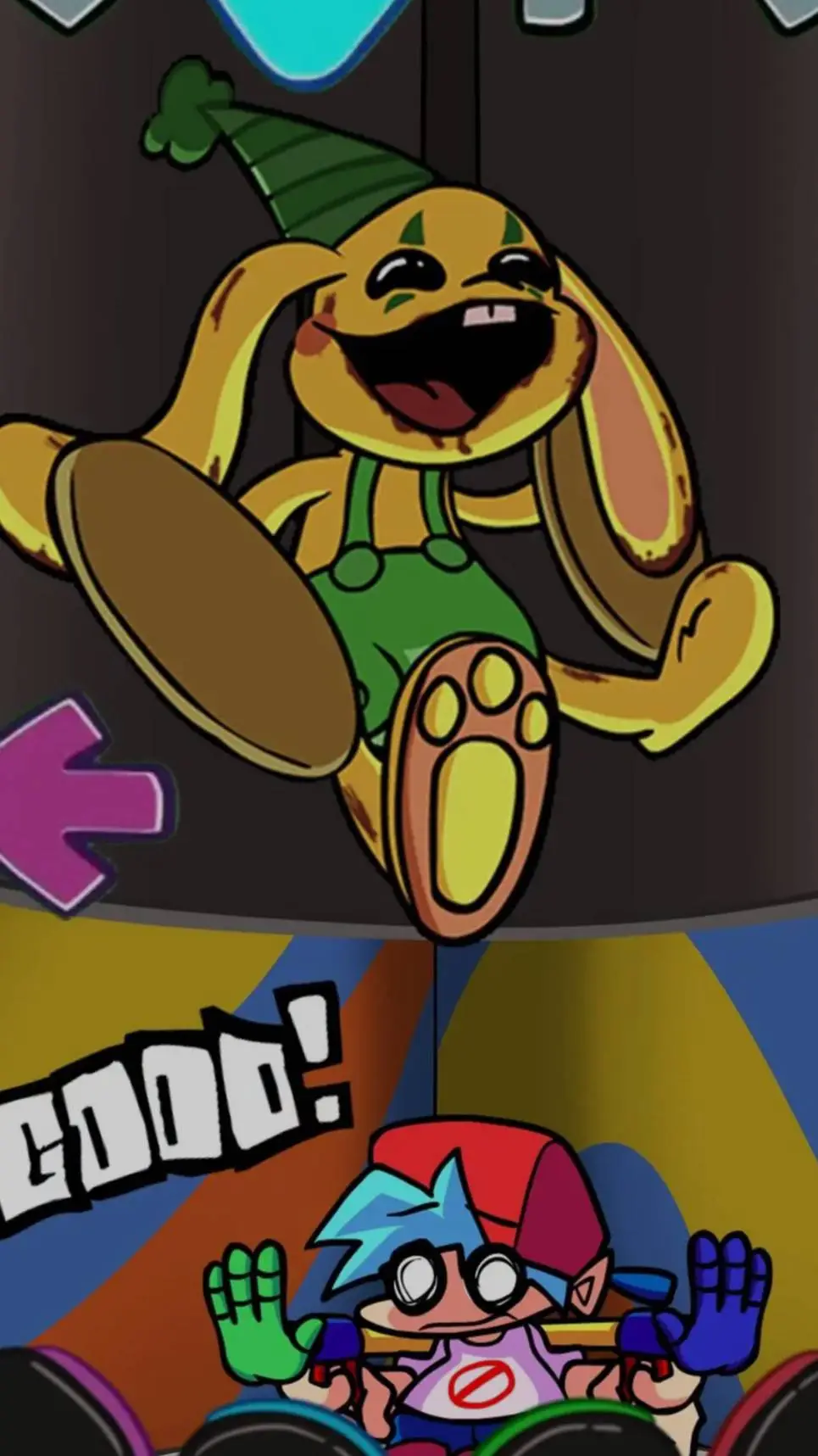 ai character: bunzo bunny popyy background