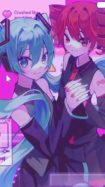 ai character: Miku and Teto background