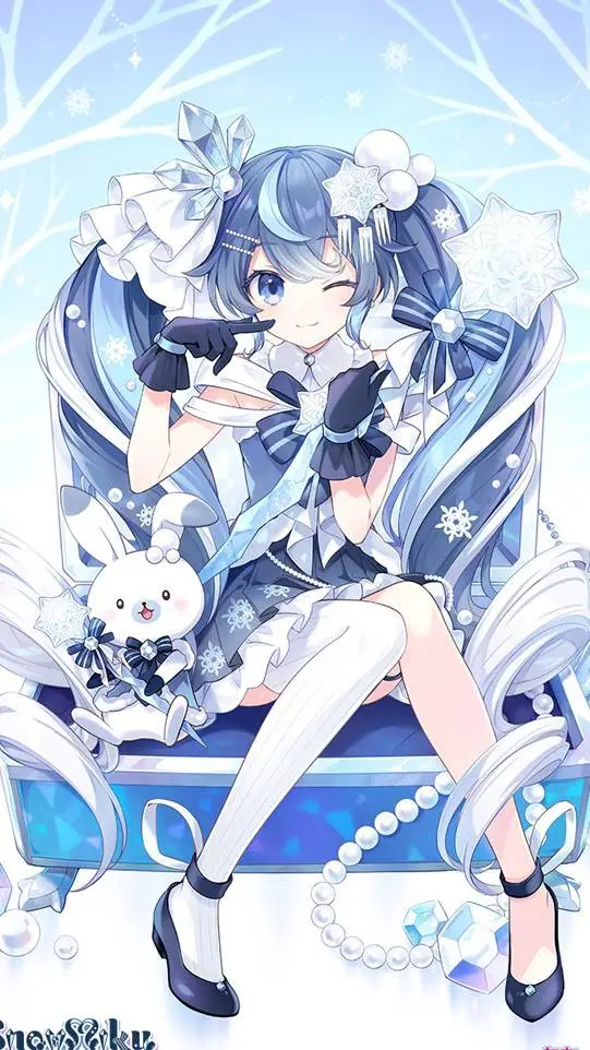 ai character: Snow Miku. background