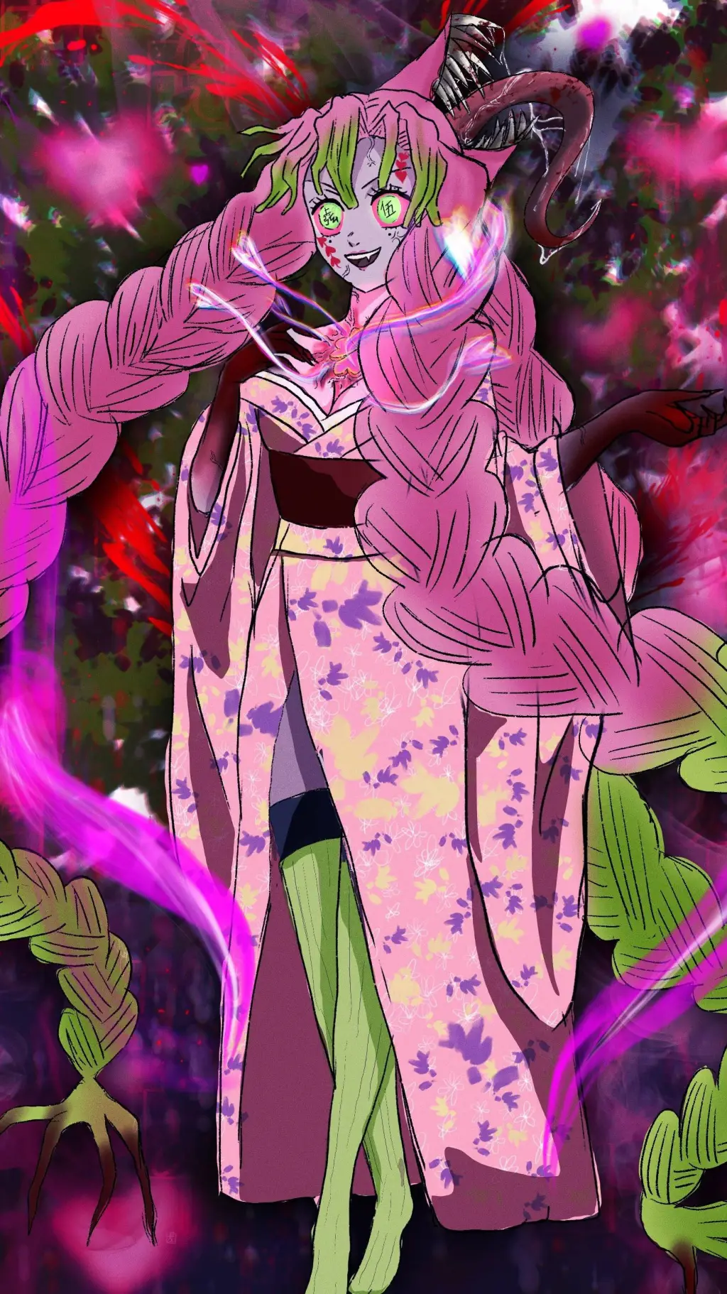 ai character: Mitsuri Demon background