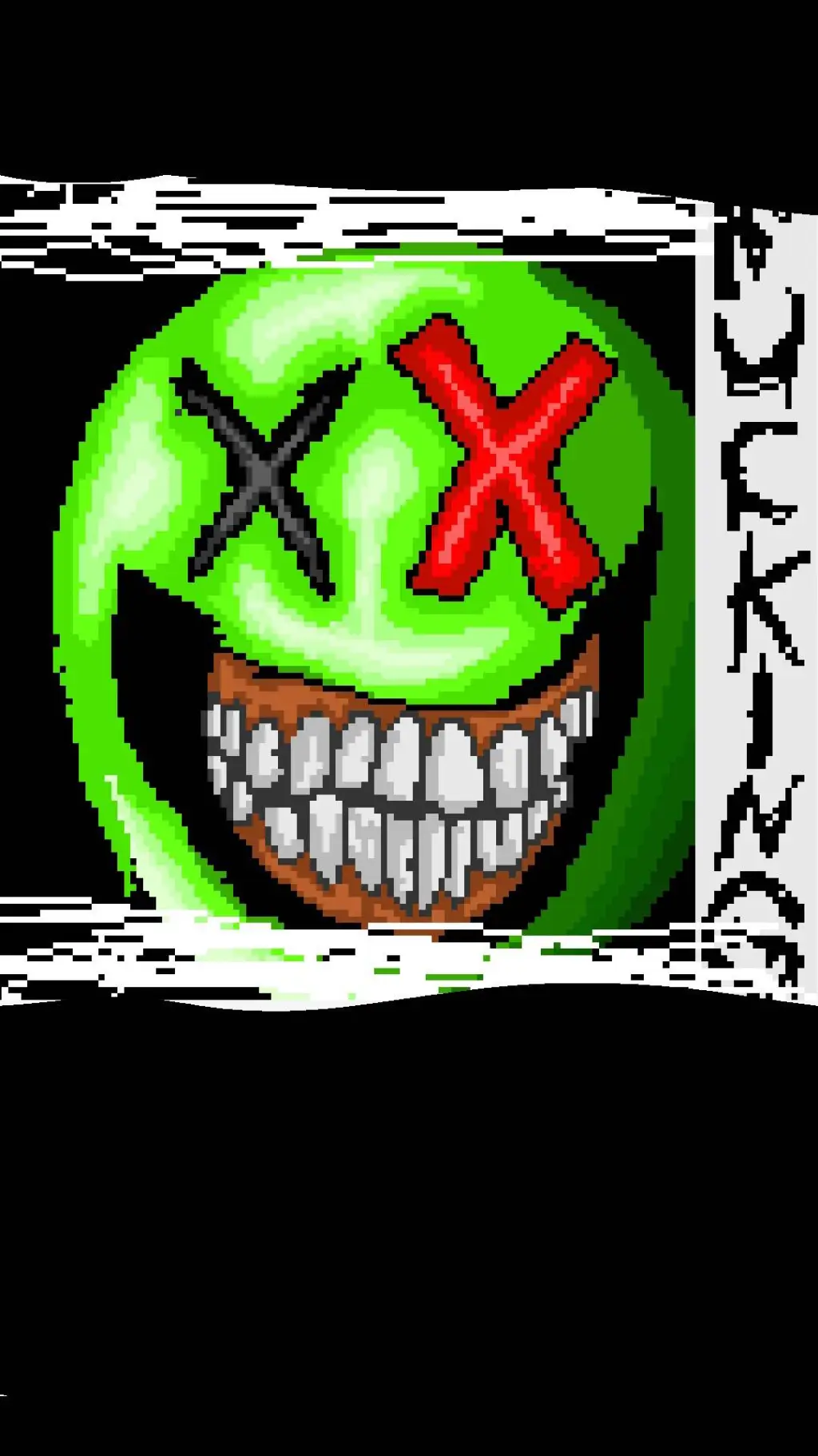 ai character: green orxnge  background