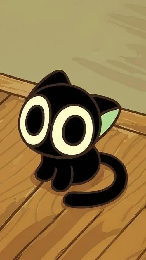 ai character: 🖤Cute cat Black🪷 background