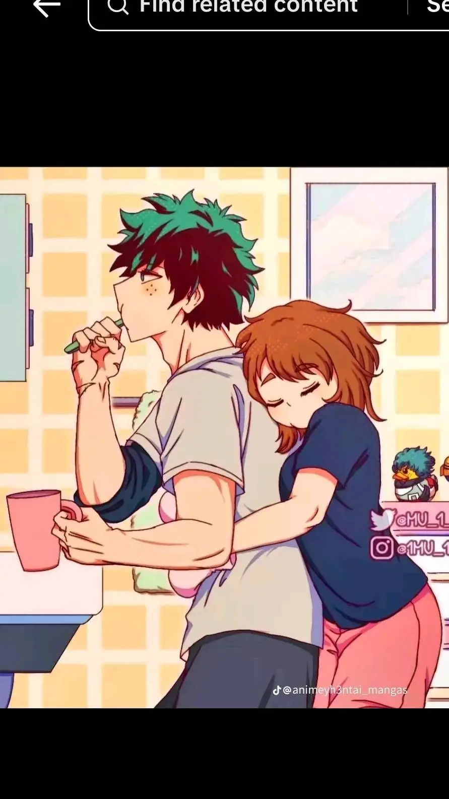 ai character: deku and uraraka  background