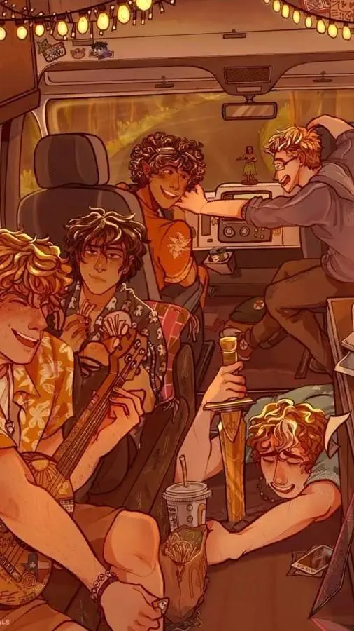 ai character: pjo road trip background