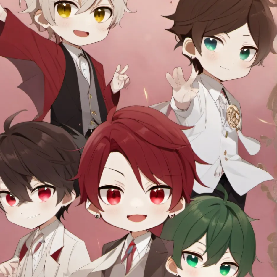 chat with ai character: 5 chibi boys 😍😍😍