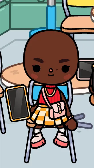 ai character: Bald toca boca gir background