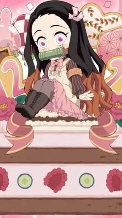 ai character: Nezuko Compleanno  background