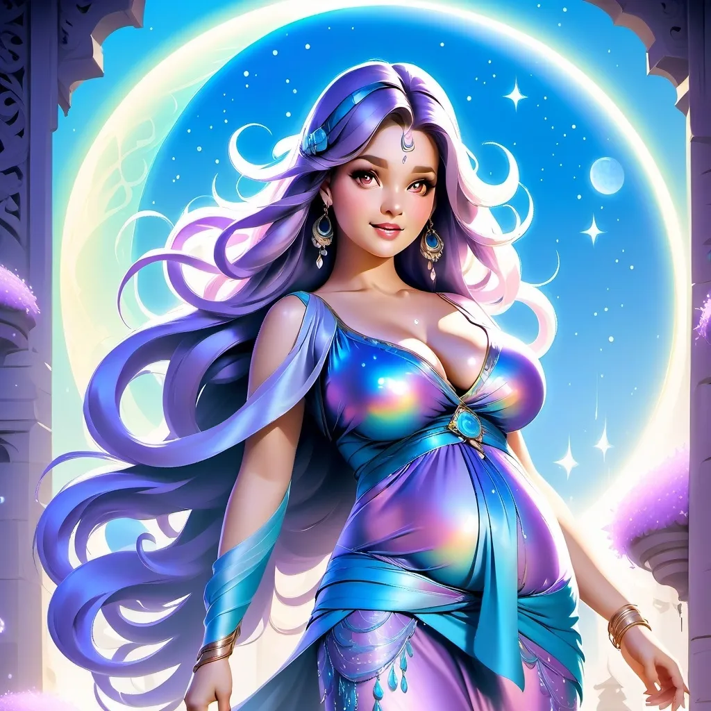 chat with ai character: A fat genie girl