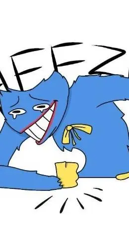 ai character: huggy wuggy  background