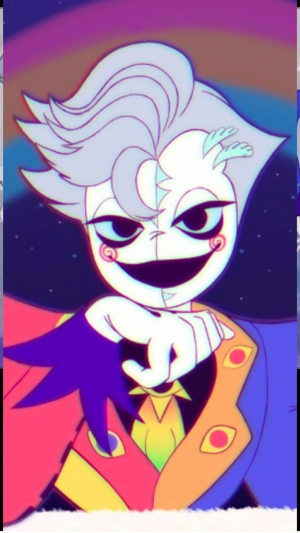 ai character: ROY G.BIV background