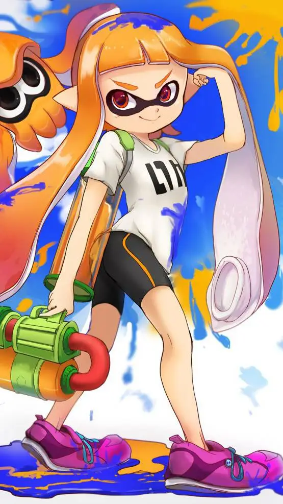 ai character: inkling chica  background