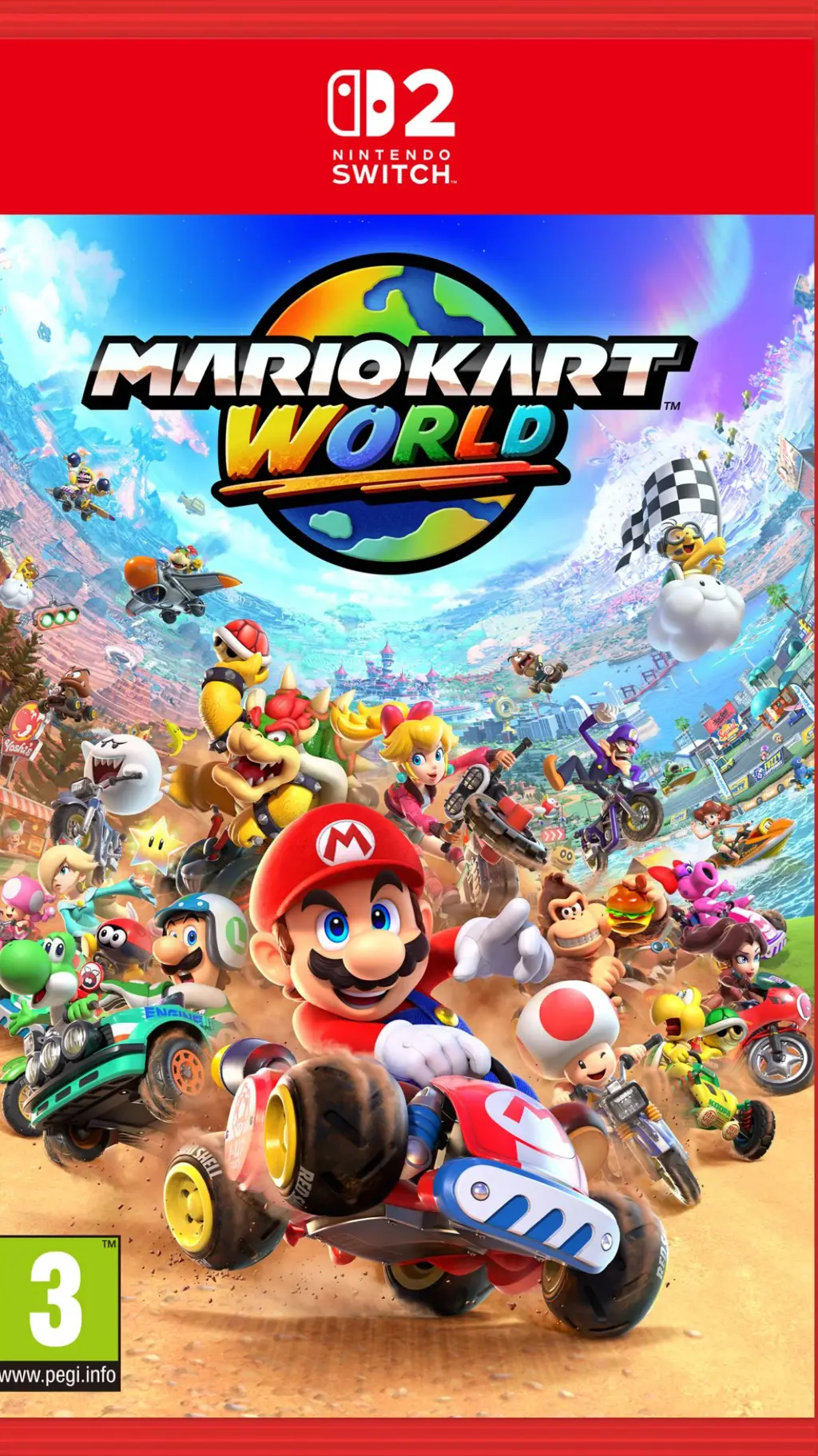 ai character: mario kart world  background
