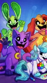 ai character: Smilling Critters🌈 background