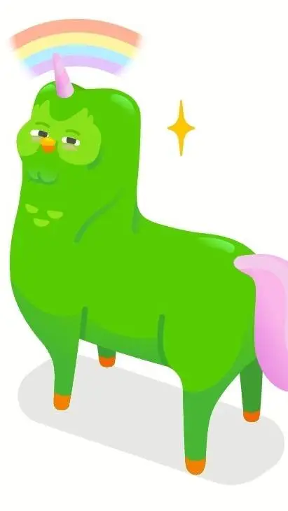 ai character: duolingo 👍 background