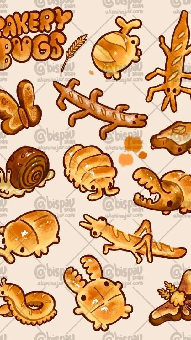 ai character: bakery bugs!  background