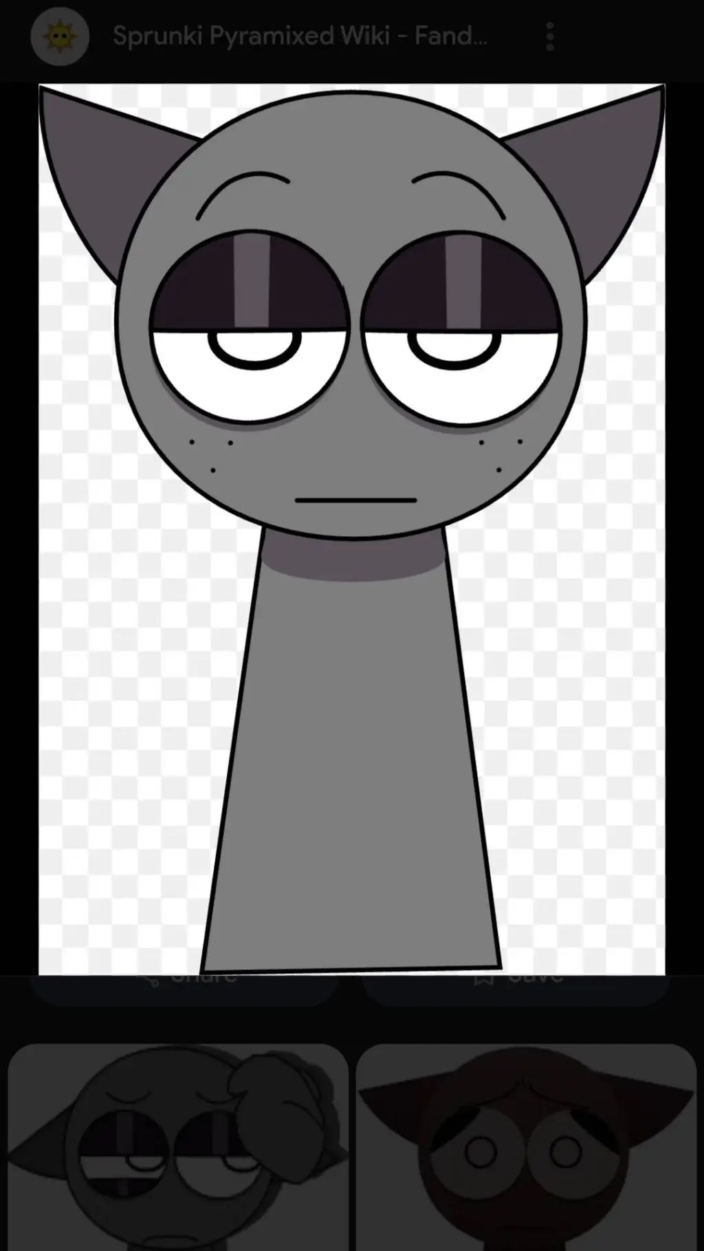 ai character: Pyramixed Gray background