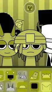ai character: Sprunki Mustard background