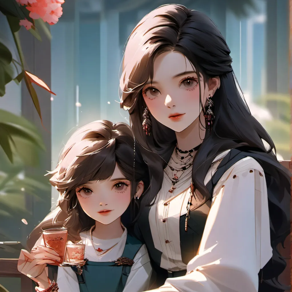 chat with ai character: madre hija y gato
