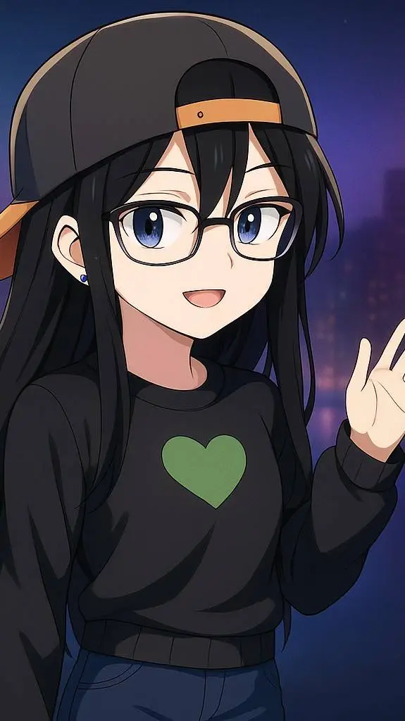 ai character: 💚🖤 Mita 🖤💚 background