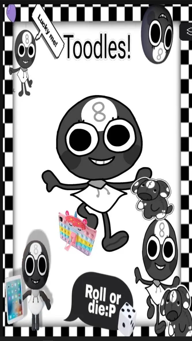 ai character: Toodles! 🖤🤍 background