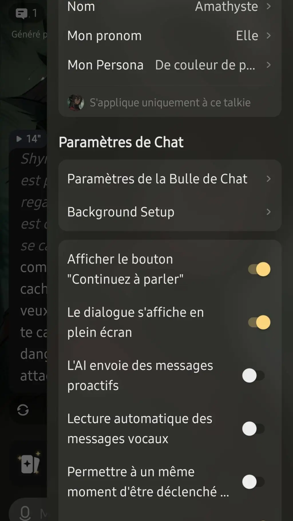 ai character: Tutoriel débutant background