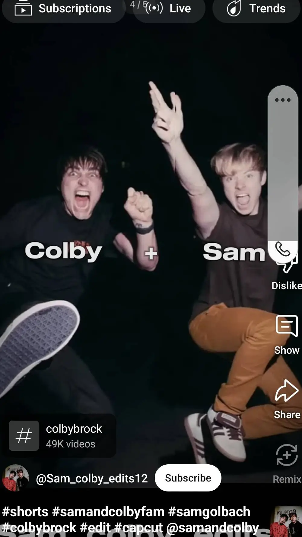 ai character: :3Sam And Colby:3 background