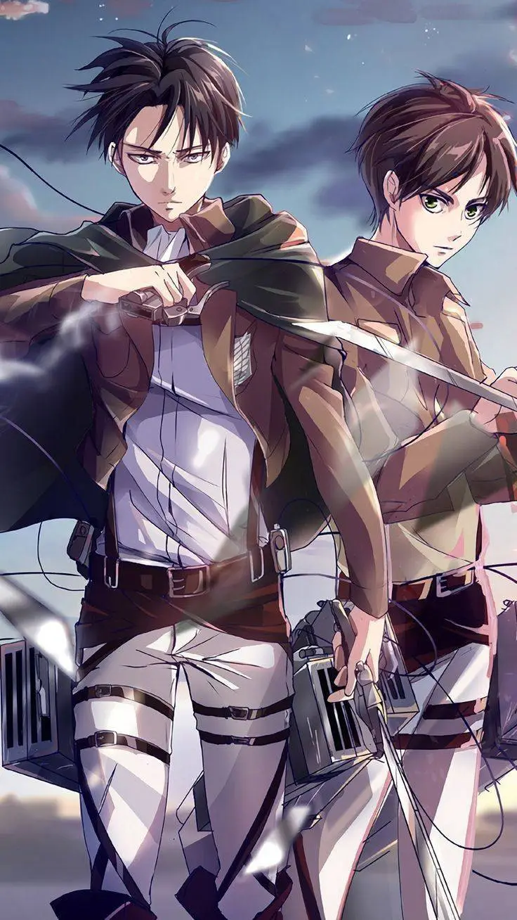 ai character: Levi und Eren  background