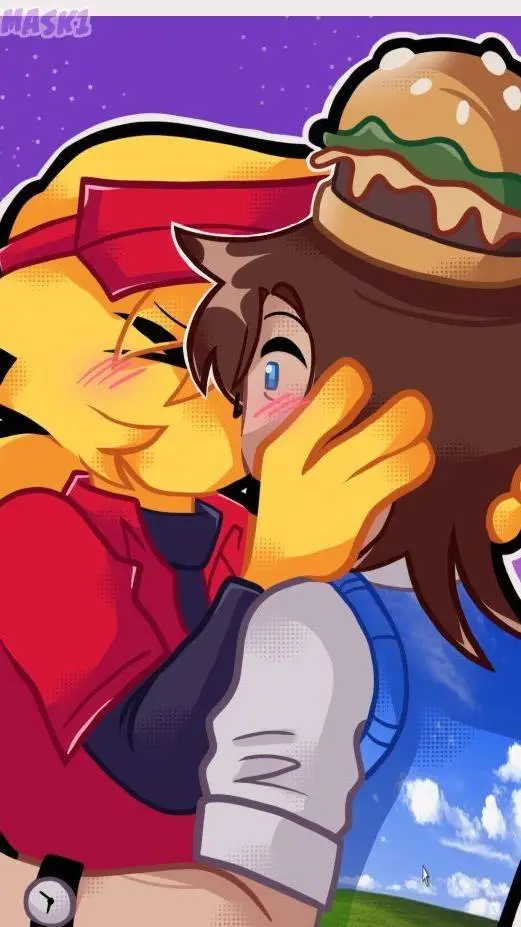 ai character: PizzaBurger background