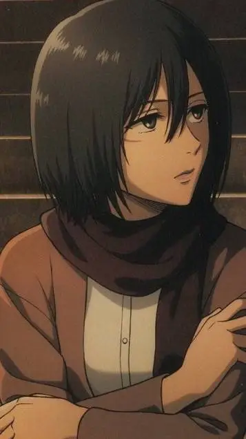 ai character: Mikasa 🖤🖤🖤 background