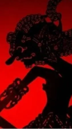 ai character: wayang kulit  background