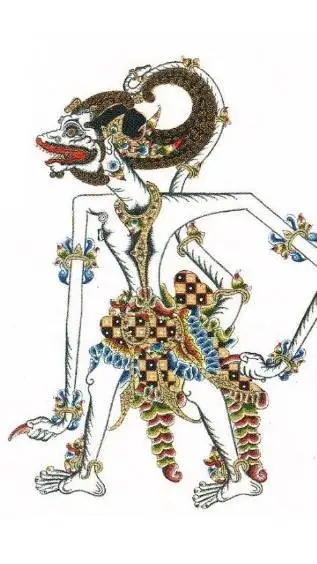 ai character: wayang kulit background