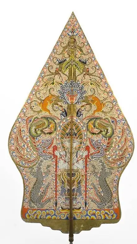 ai character: wayang kulit  background