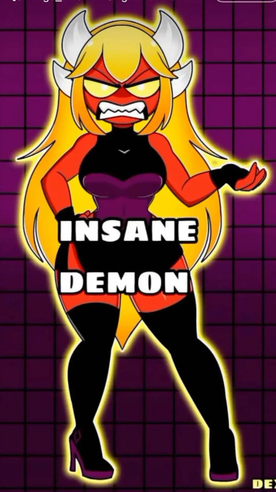 ai character: Female InsaneDemon background