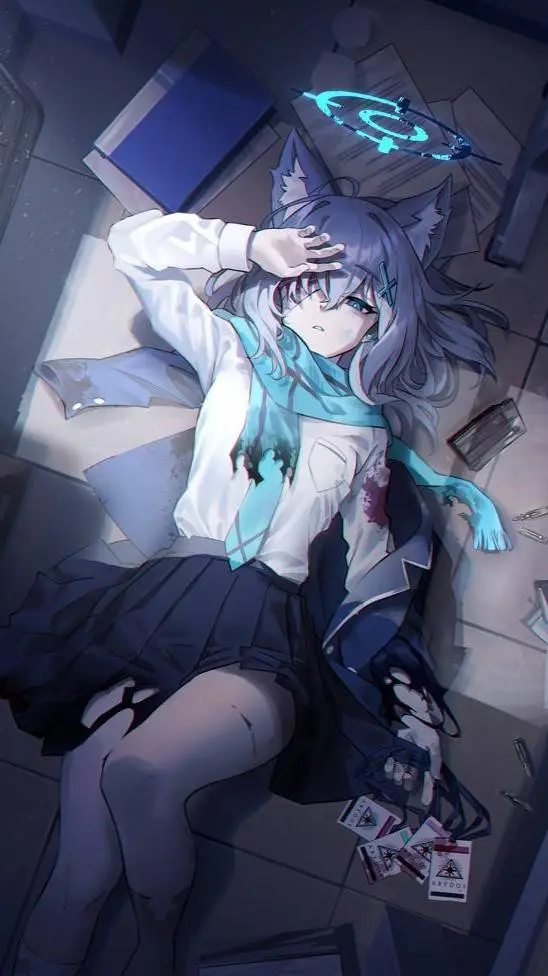 ai character: shiroko  background