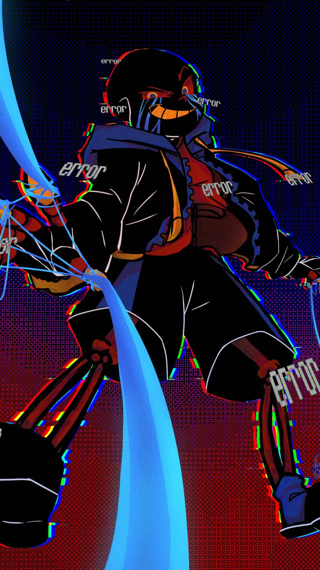 ai character: Error sans  background