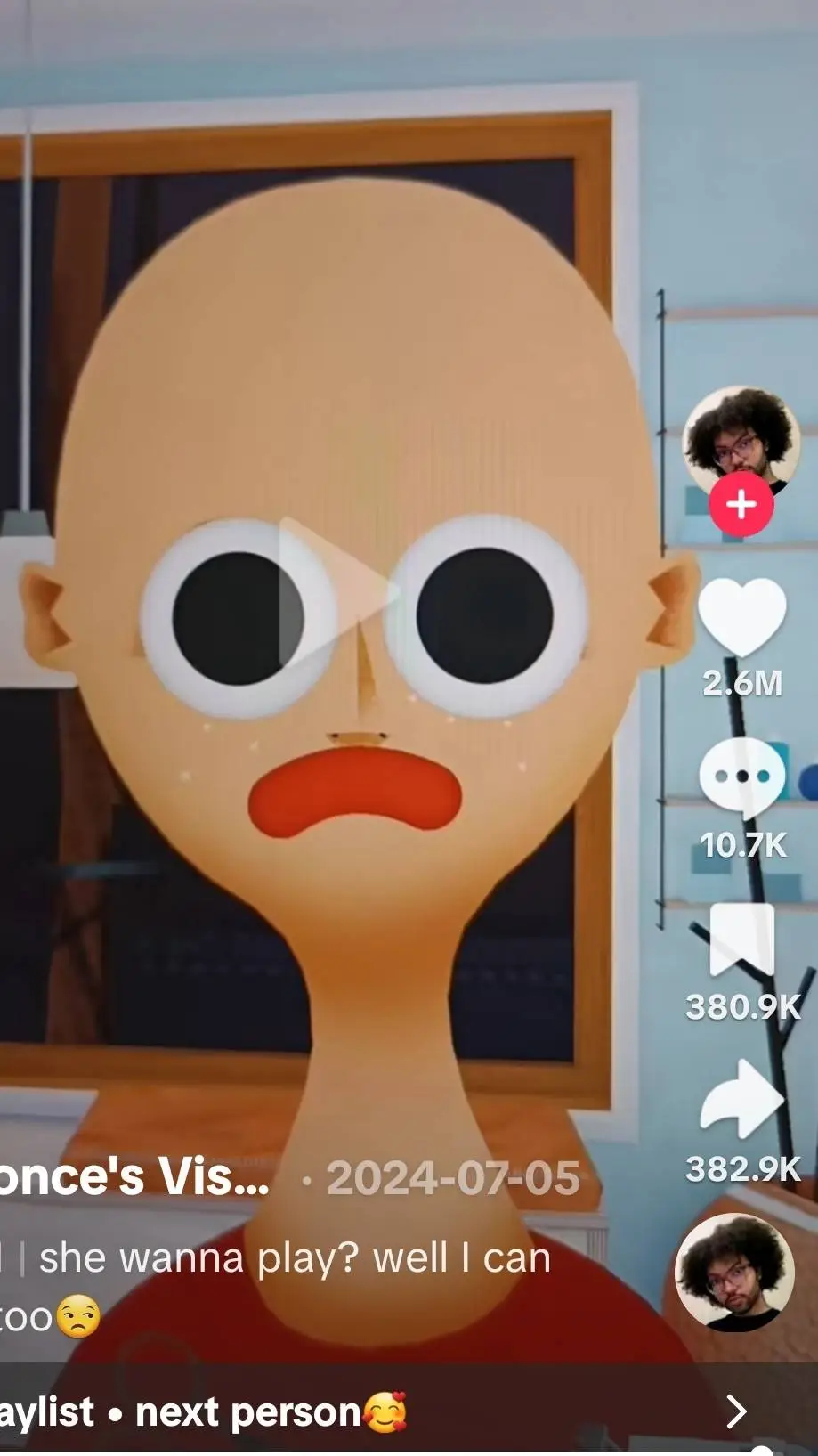 ai character: bald woman background