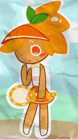 ai character: orange cookieracha background