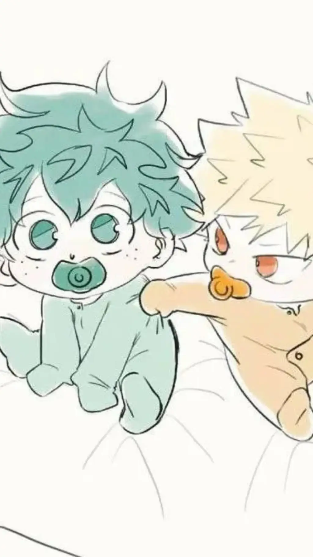 ai character: bakugo y deku bebe background