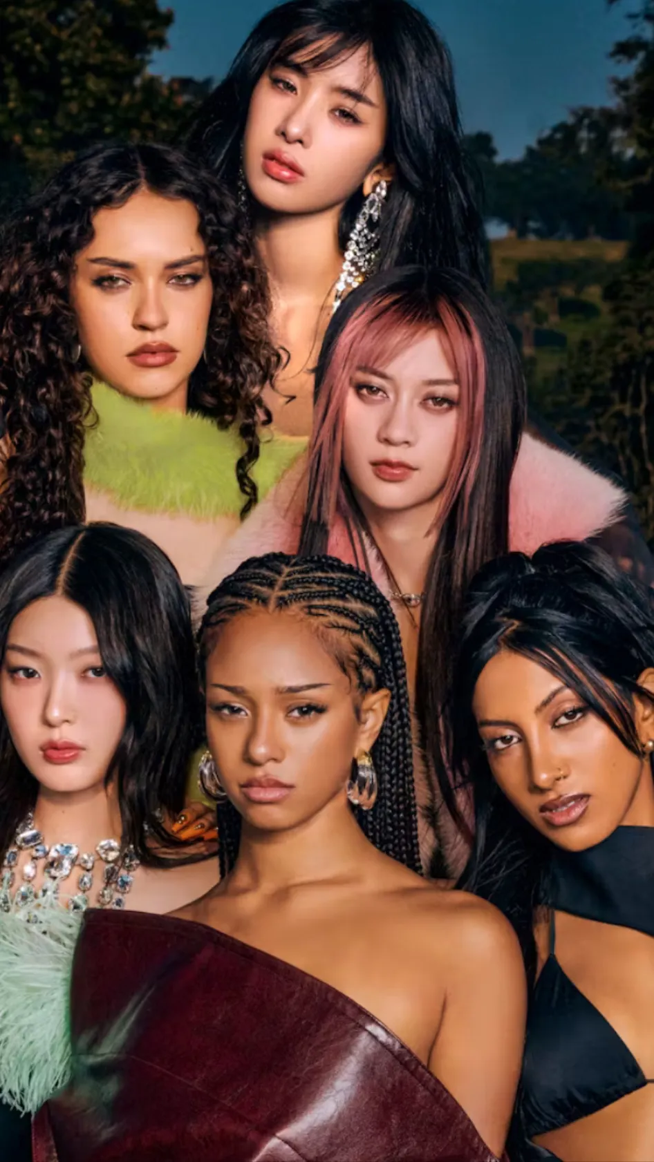 ai character: Katseye eyekons background