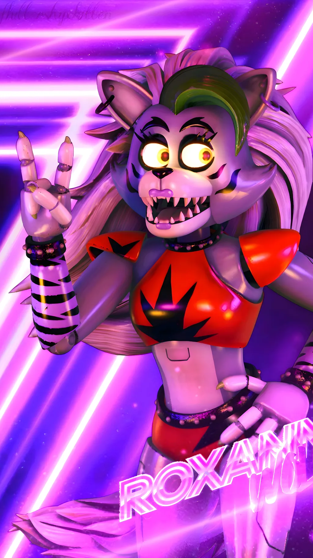 ai character: Roxanne wolf  background